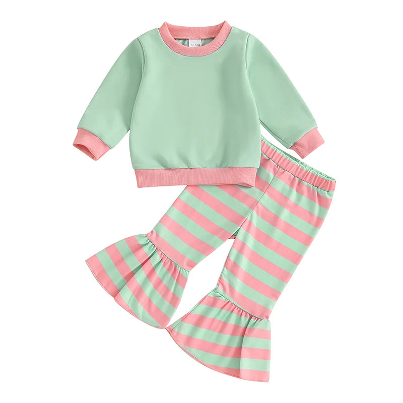 Toddler Girl 2-Piece Winter Outfits Cozy Sweater Floral Leggings Set Baby Clothes for Fall and Winter Season