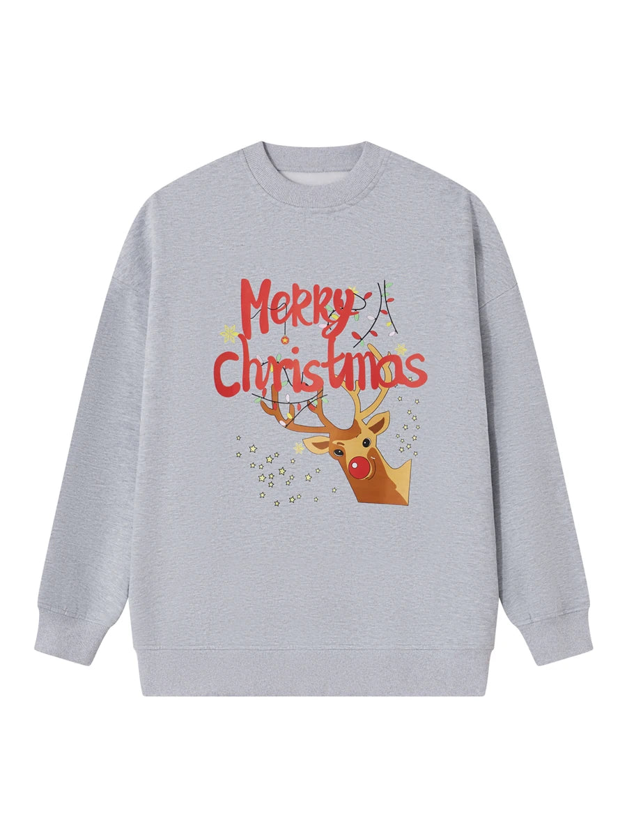 Merry Christmas Women Sweatshirt Christmas Graphic Printed Pullover Holiday Season Funny Xmas Crewneck Sweater