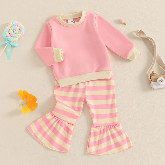 Toddler Girl 2-Piece Winter Outfits Cozy Sweater Floral Leggings Set Baby Clothes for Fall and Winter Season