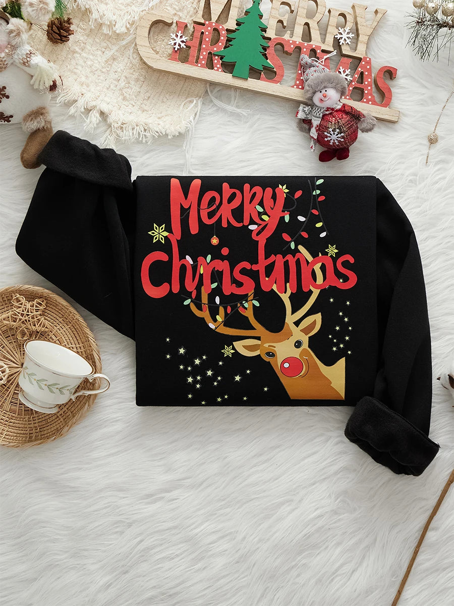 Merry Christmas Women Sweatshirt Christmas Graphic Printed Pullover Holiday Season Funny Xmas Crewneck Sweater