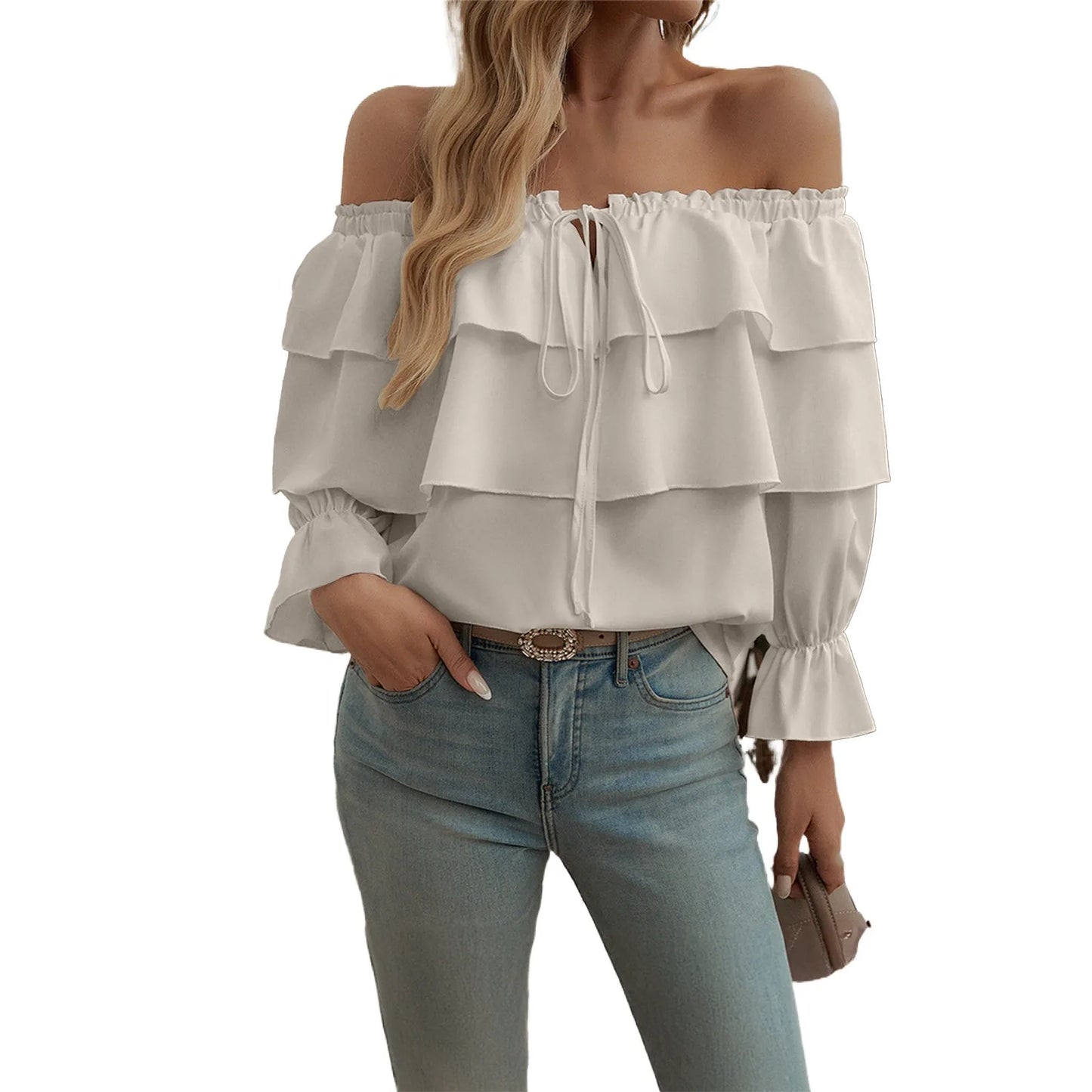 Sexy One Shoulder Bow Knot Shirt For Women Clothing 2025 Summer Tops Female Sexy Club T -shirt Y2k Pullover Korean Blouse