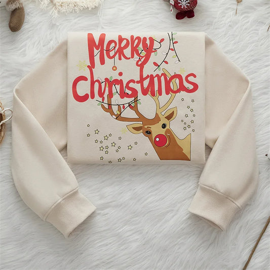 Merry Christmas Women Sweatshirt Christmas Graphic Printed Pullover Holiday Season Funny Xmas Crewneck Sweater