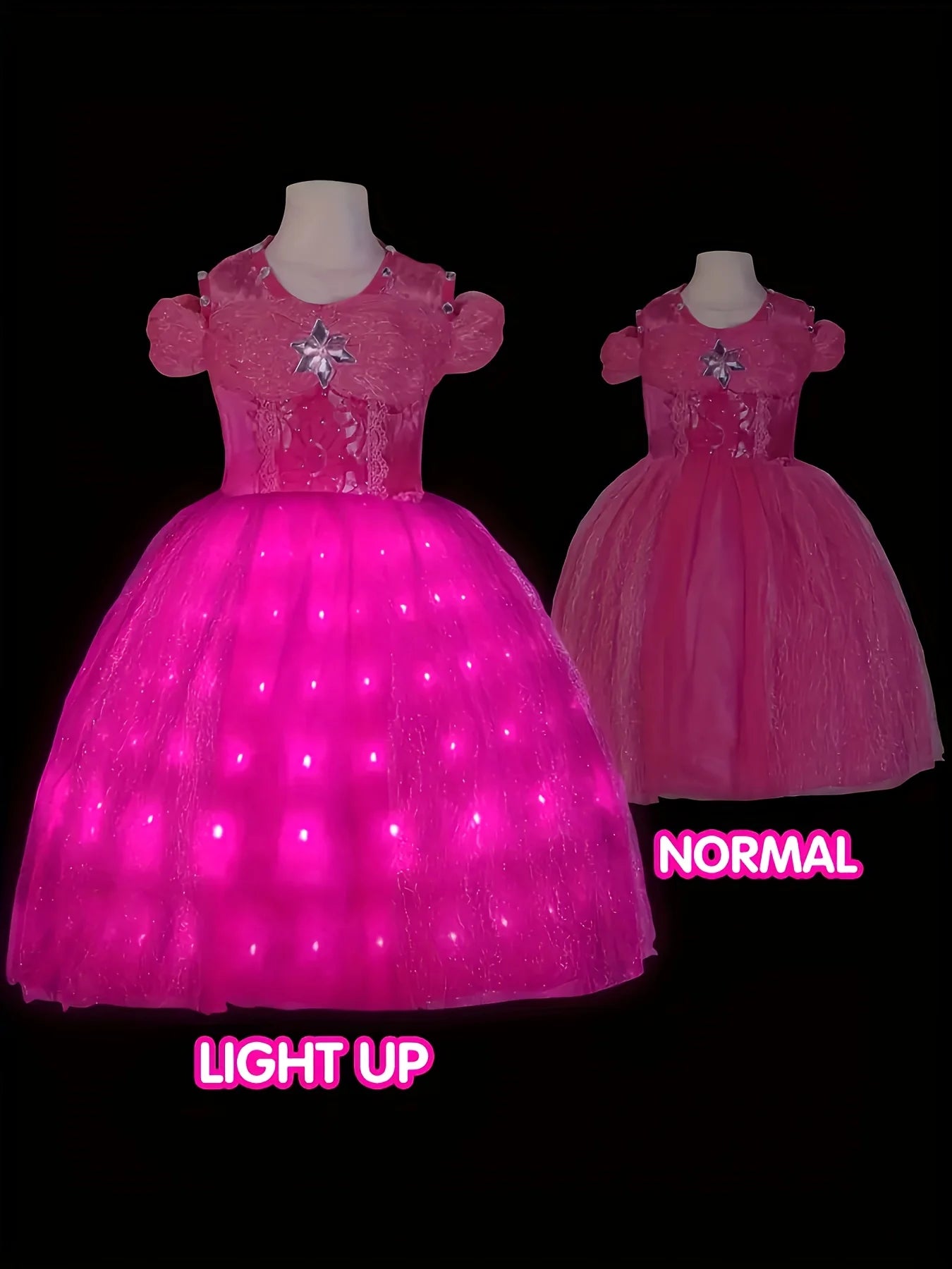 Girl Elsa Role Playing Dress Light up Kid Halloween Frozen Carnival Apparel Girls Birthday Cosplay Princess Glowing Dress