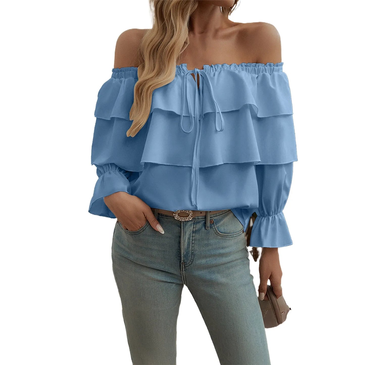 Sexy One Shoulder Bow Knot Shirt For Women Clothing 2025 Summer Tops Female Sexy Club T -shirt Y2k Pullover Korean Blouse