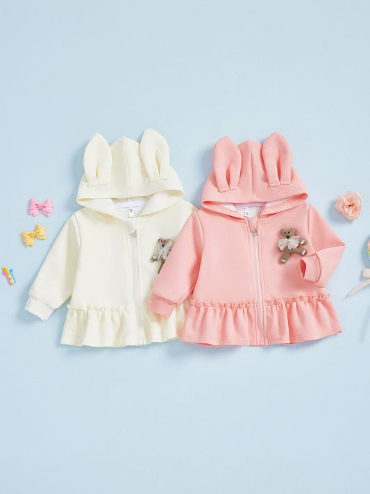 Adorable Toddler Girl Winter Coat with Faux Fur Hood and Pom Pom Detail Warm Jacket for Cold Weather Outfits