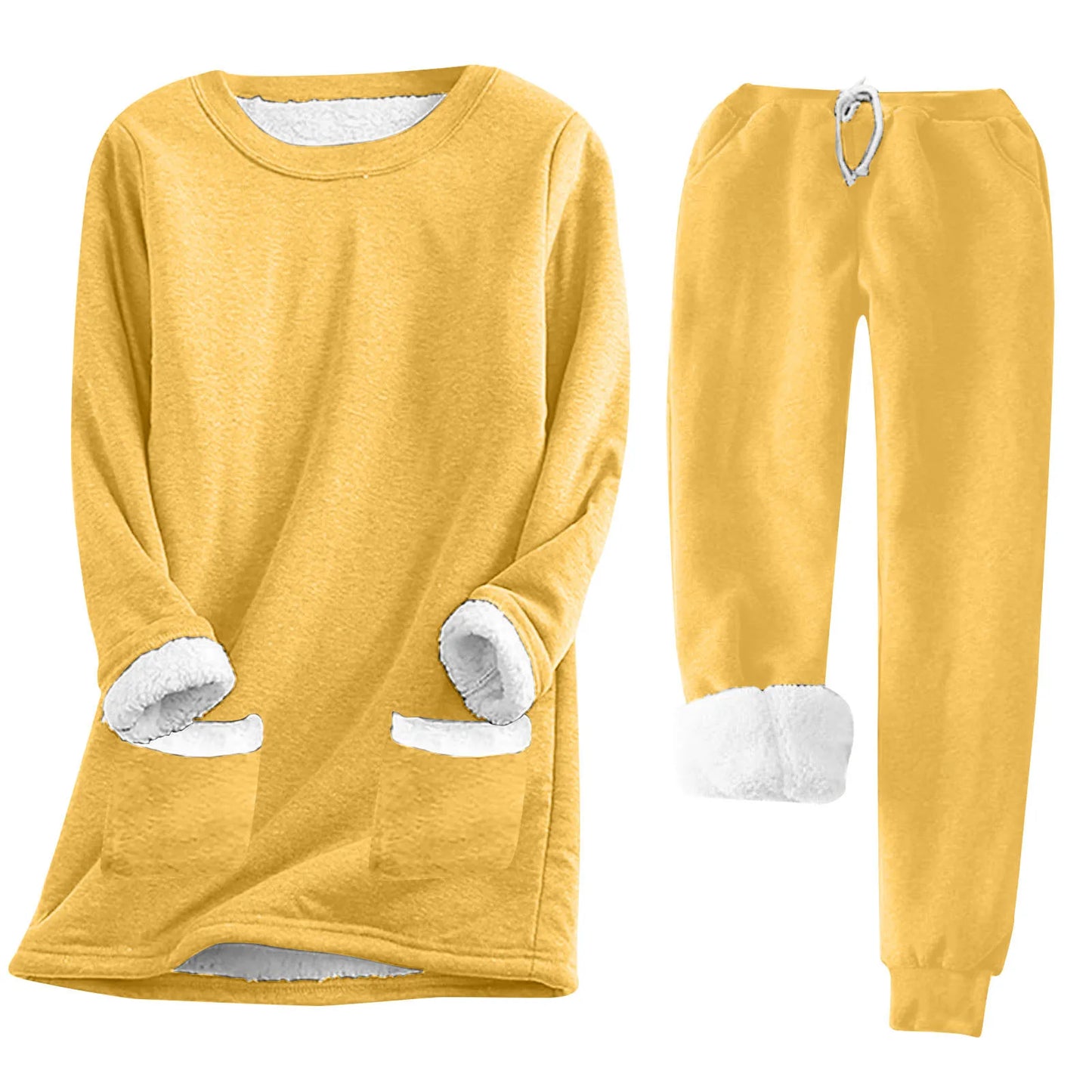 Women s Cozy 2 Piece Set Plush Fleece Pullover and Comfy Joggers for Loungewear or Casual Athleisure Look
