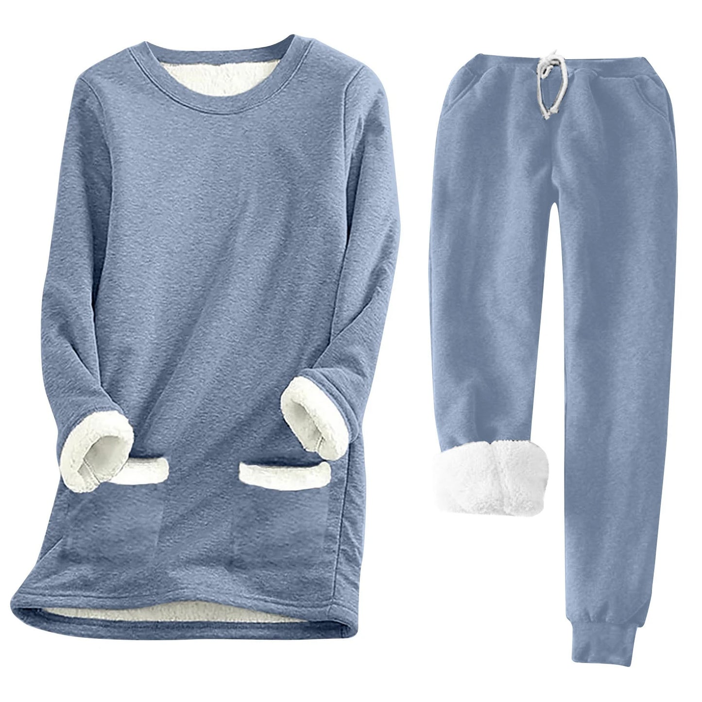 Women s Cozy 2 Piece Set Plush Fleece Pullover and Comfy Joggers for Loungewear or Casual Athleisure Look