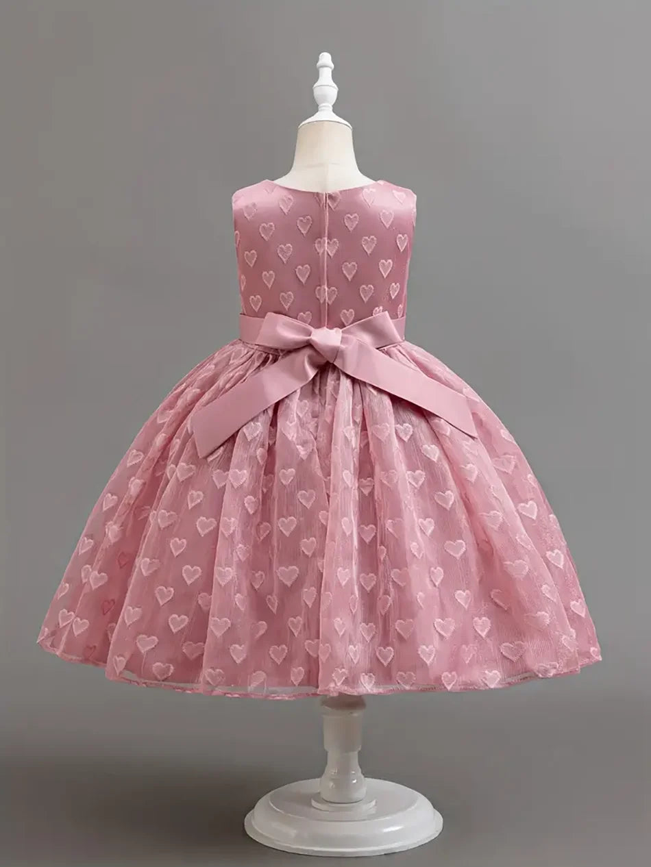 Girls Party Dresses Summer Luxury Elegant Bow Princess Dress Kids Baptism Lace Wedding Vest Birthday Evening Clothes 2-7 Year