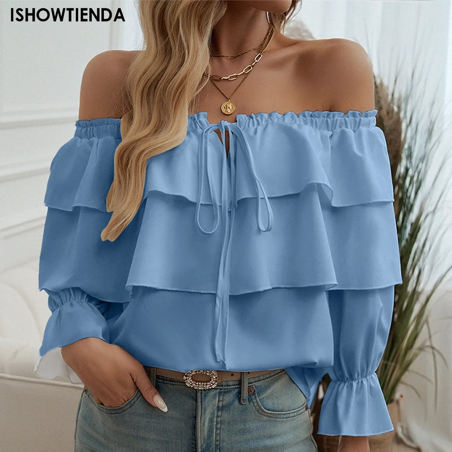 Sexy One Shoulder Bow Knot Shirt For Women Clothing 2025 Summer Tops Female Sexy Club T -shirt Y2k Pullover Korean Blouse