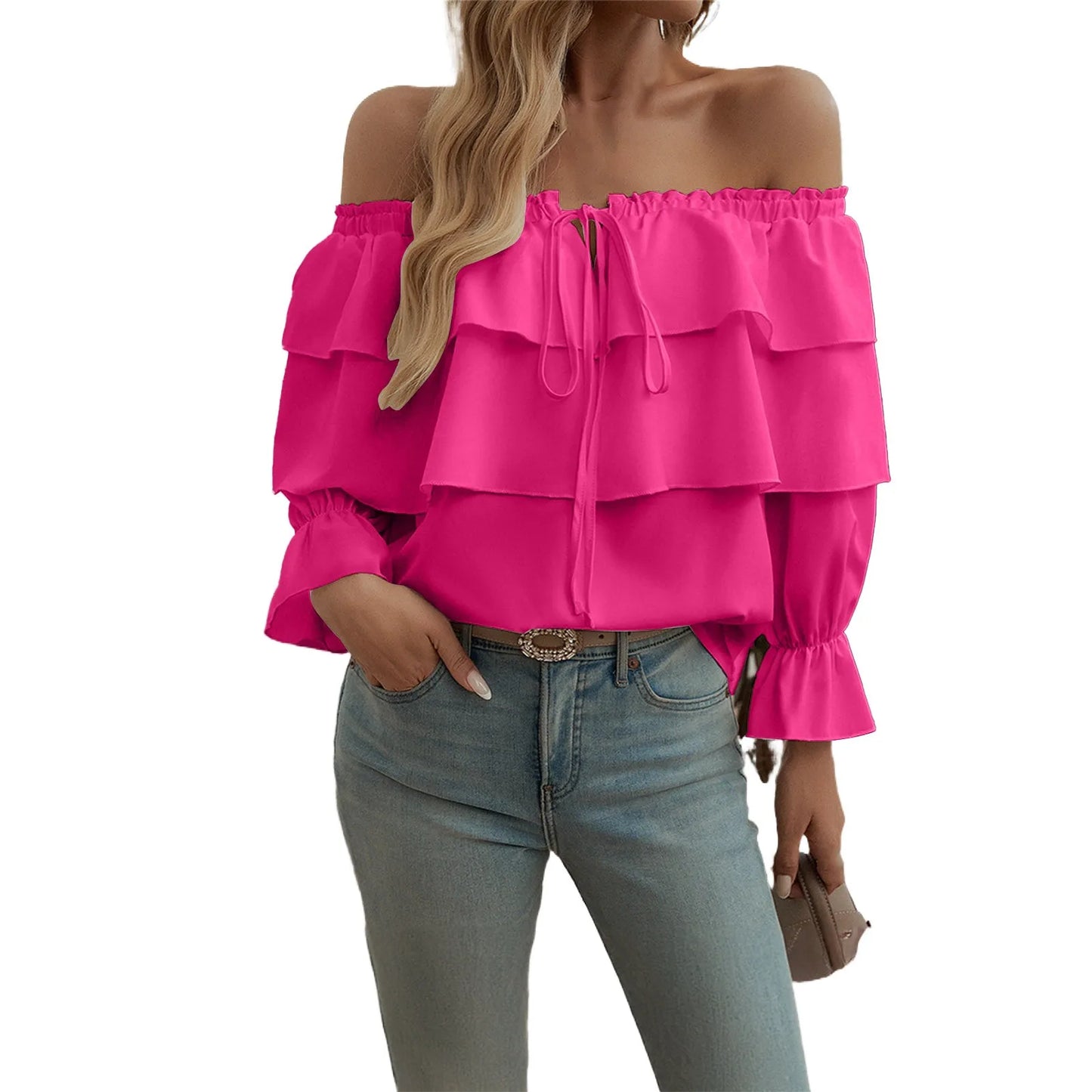 Sexy One Shoulder Bow Knot Shirt For Women Clothing 2025 Summer Tops Female Sexy Club T -shirt Y2k Pullover Korean Blouse
