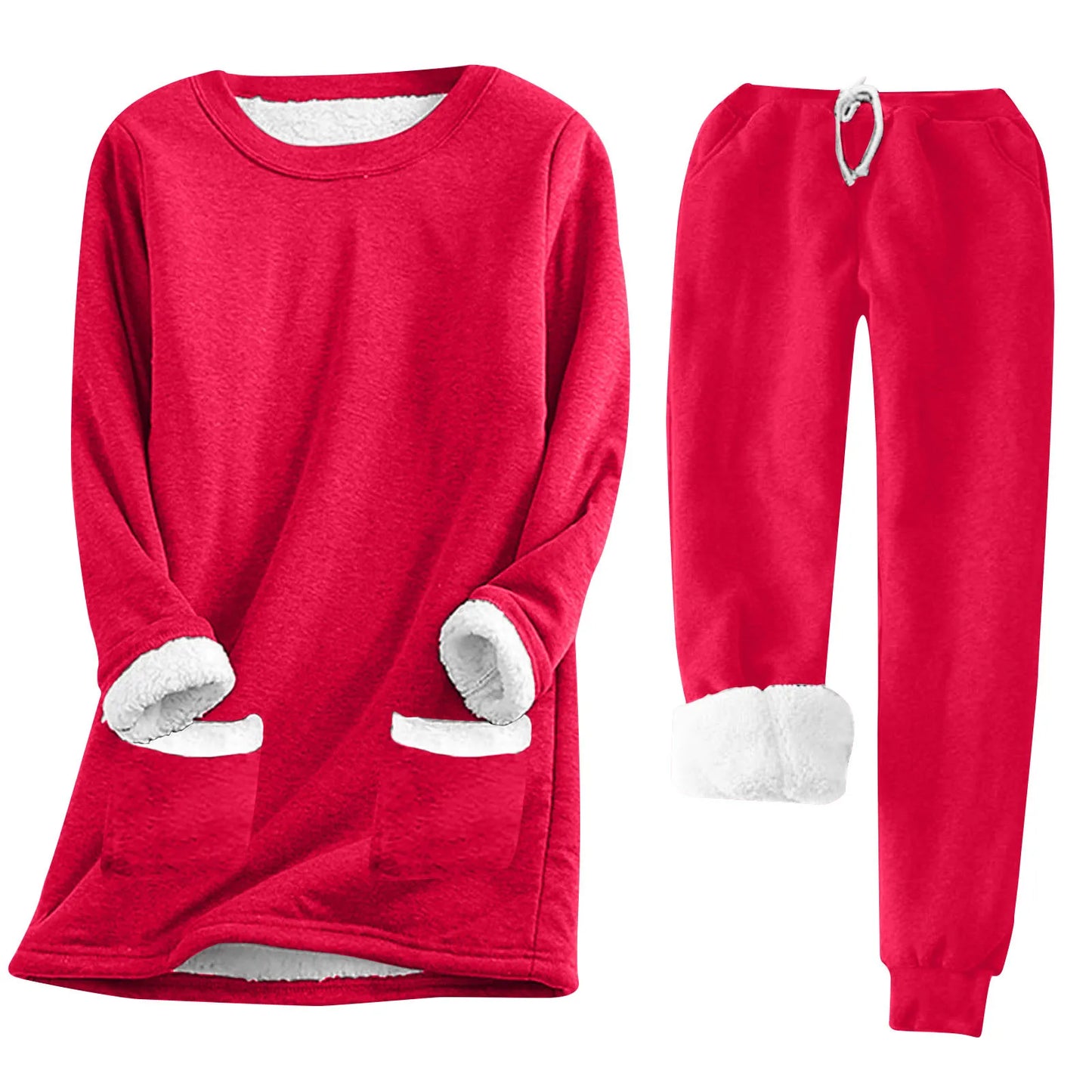 Women s Cozy 2 Piece Set Plush Fleece Pullover and Comfy Joggers for Loungewear or Casual Athleisure Look