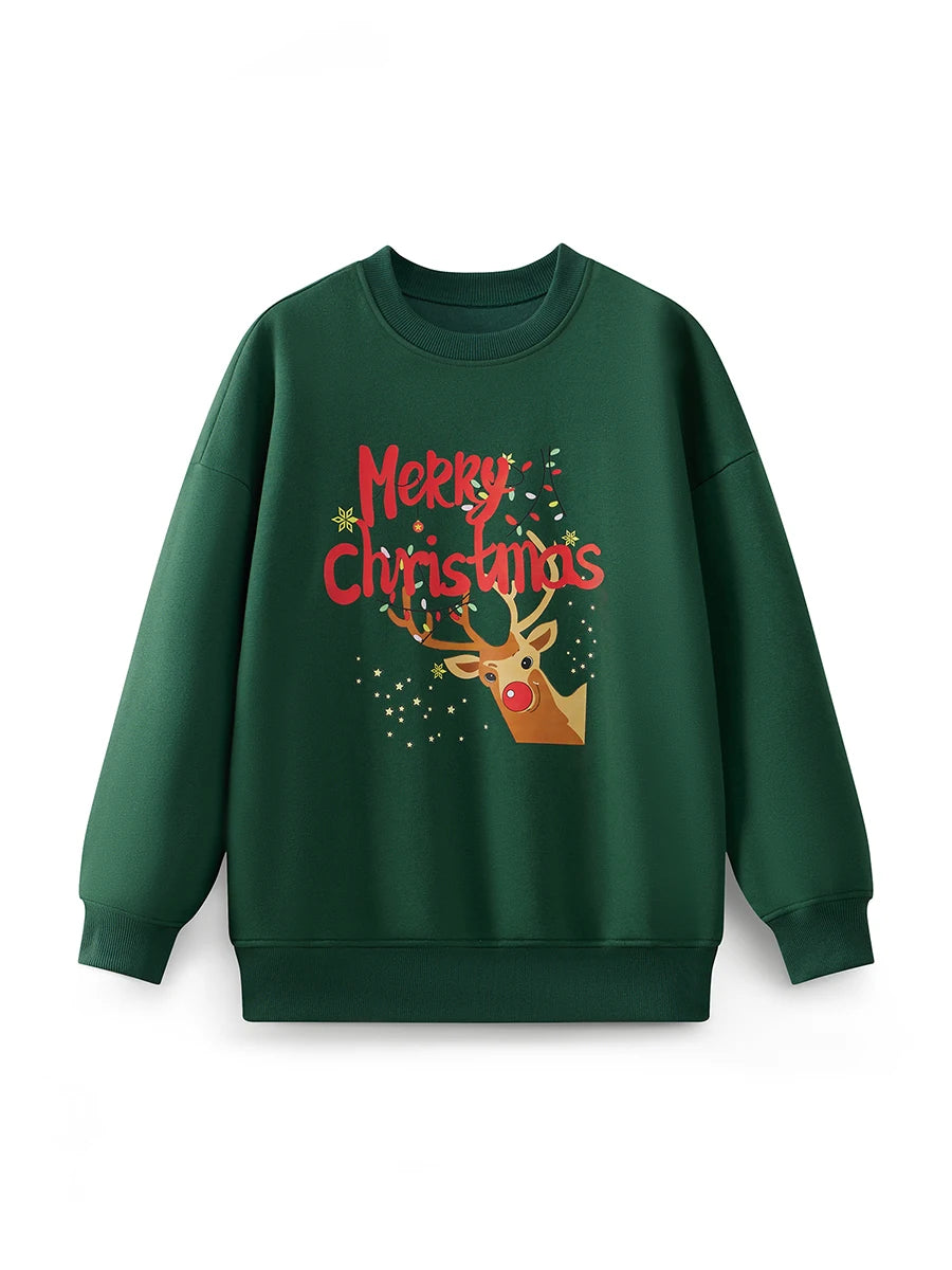 Merry Christmas Women Sweatshirt Christmas Graphic Printed Pullover Holiday Season Funny Xmas Crewneck Sweater