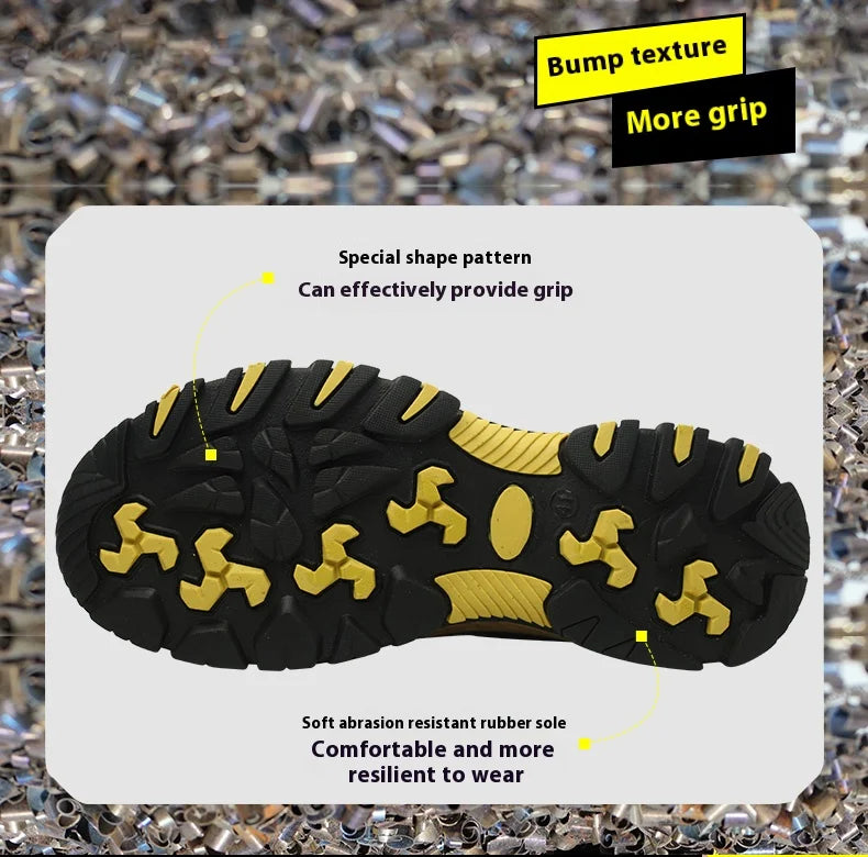 Waterproof Leather Indestructible Men Work Safety Boots Outdoor Military Boots Anti-smash Anti-puncture Industrial Shoes Male