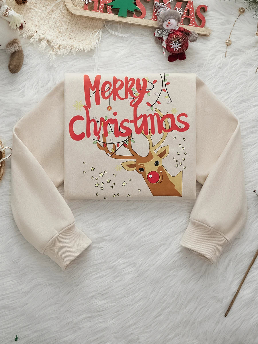 Merry Christmas Women Sweatshirt Christmas Graphic Printed Pullover Holiday Season Funny Xmas Crewneck Sweater