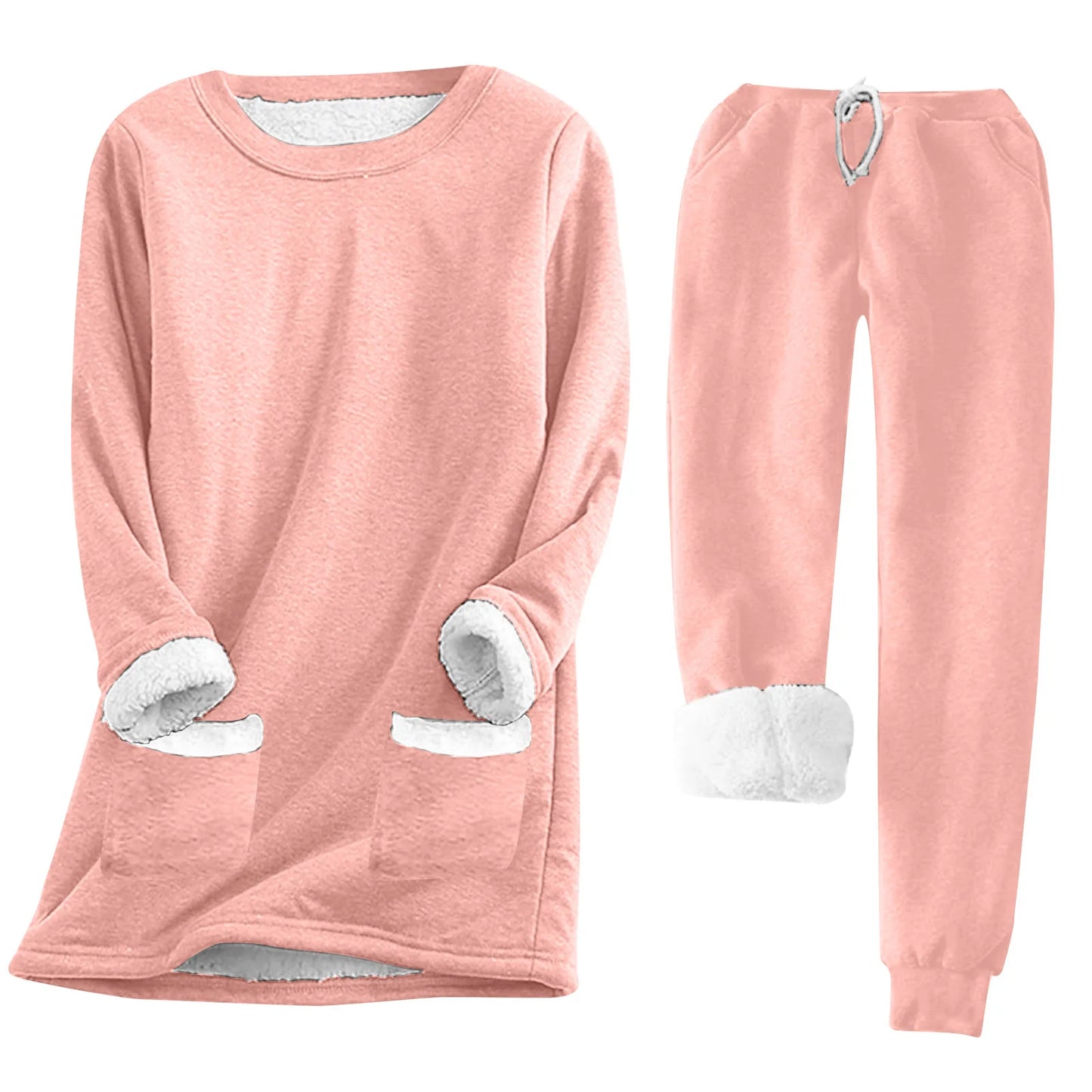 Women s Cozy 2 Piece Set Plush Fleece Pullover and Comfy Joggers for Loungewear or Casual Athleisure Look