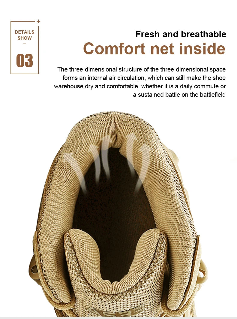 Men's tactical boots anti collision boots durable boots hiking boots comfortable and durable boots outdoor boots lightweight and