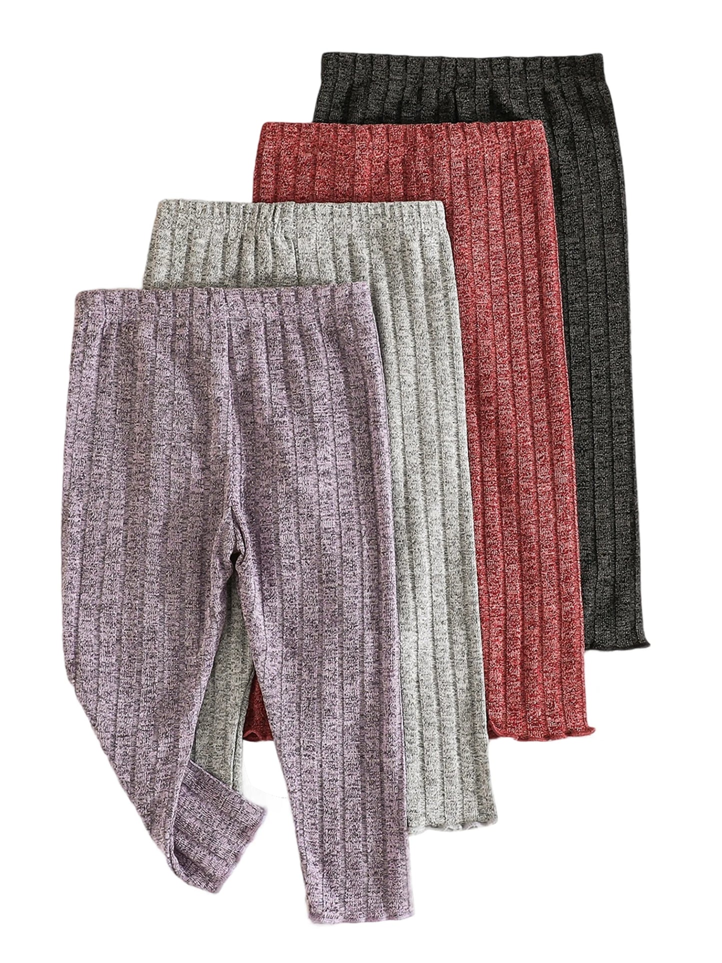 Stylish Infant Girls Knit Leggings Soft Elastic Waistband Stretchy Solid Color Pants for Comfortable Wear