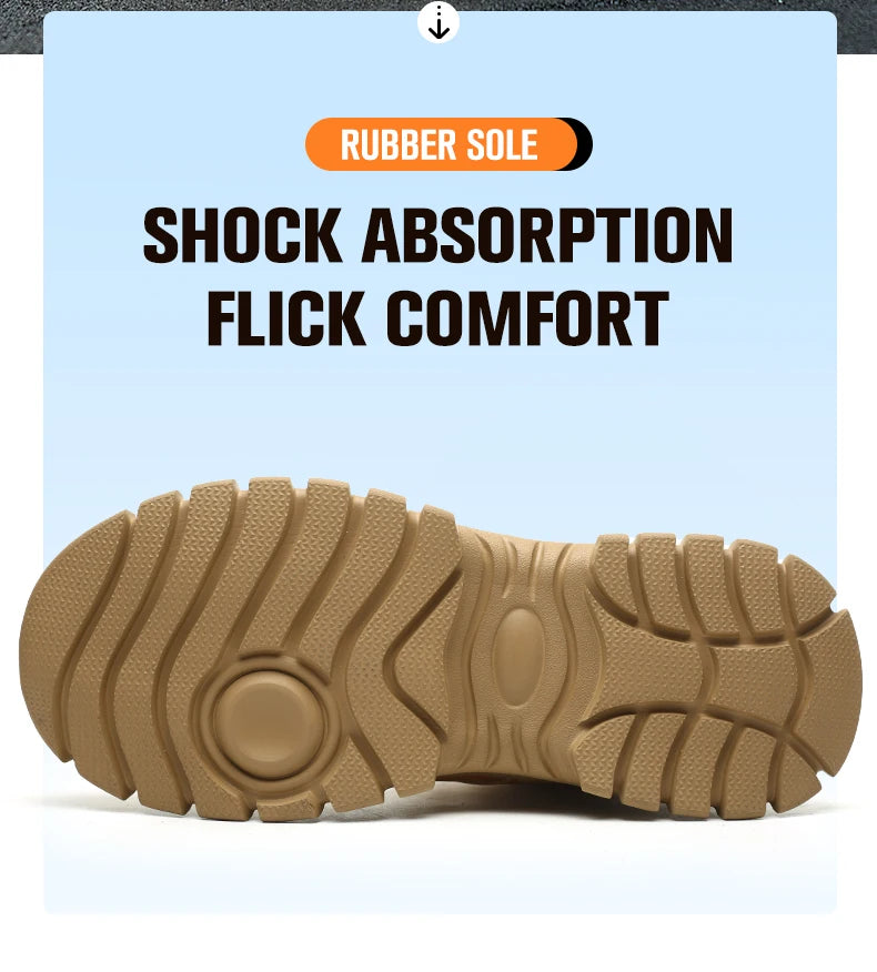 High-top PU anti-smash anti-puncture breathable safety shoes