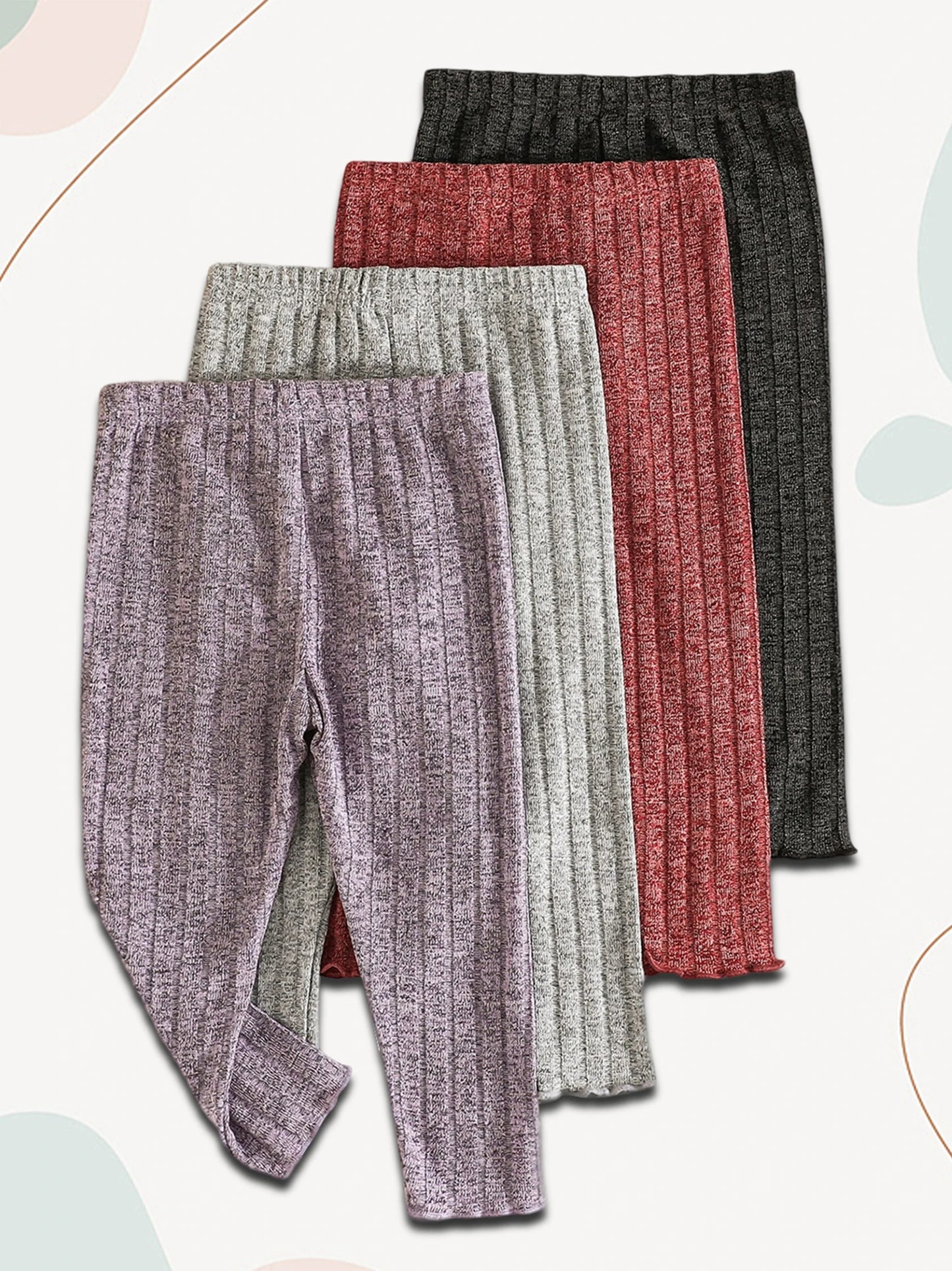 Stylish Infant Girls Knit Leggings Soft Elastic Waistband Stretchy Solid Color Pants for Comfortable Wear