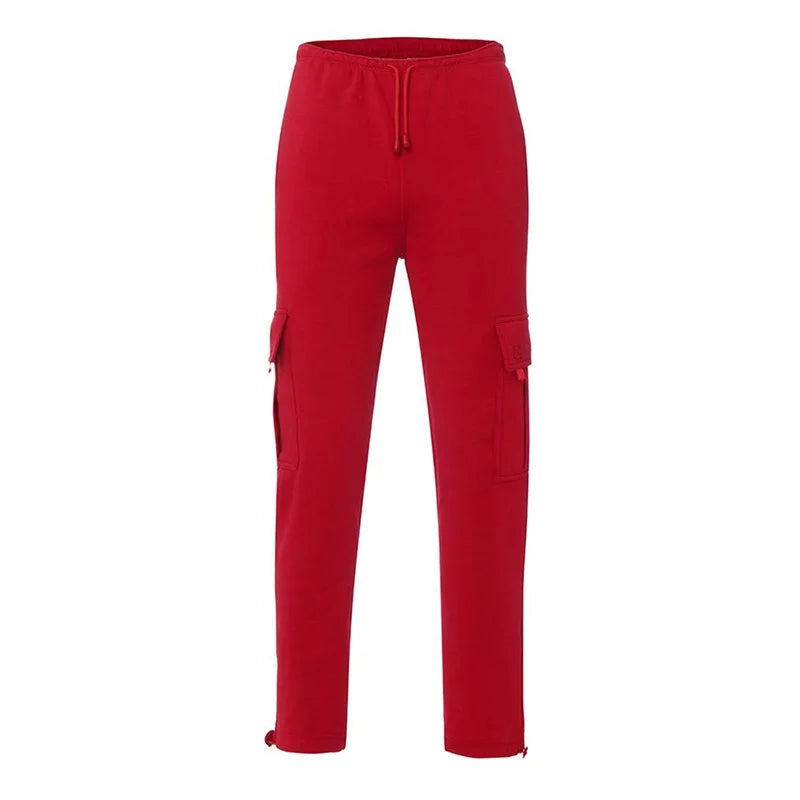 Men’s Loose Cargo Pants Casual Drawstring Elastic Waist Wide Leg Athletic Sweatpants Outdoor Trousers