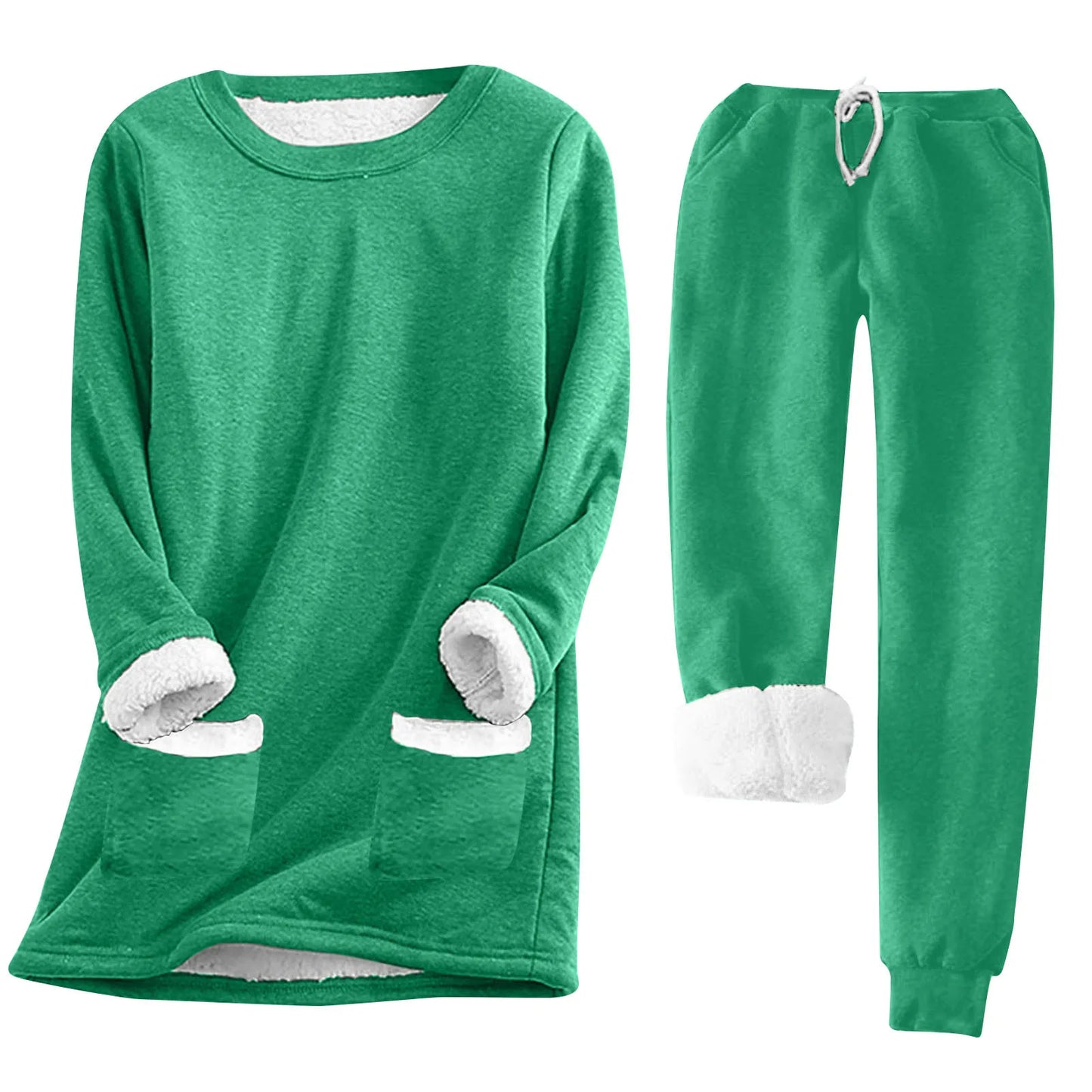 Women s Cozy 2 Piece Set Plush Fleece Pullover and Comfy Joggers for Loungewear or Casual Athleisure Look