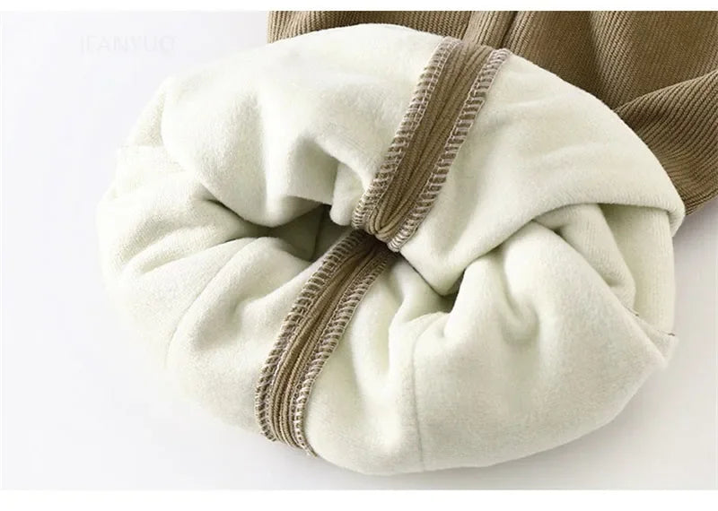 Children Velvet Pants Autumn Winter New Solid Color Boys Kids Thick Warm Sports Trousers Simple Fashion Korean Girls Baby Pants