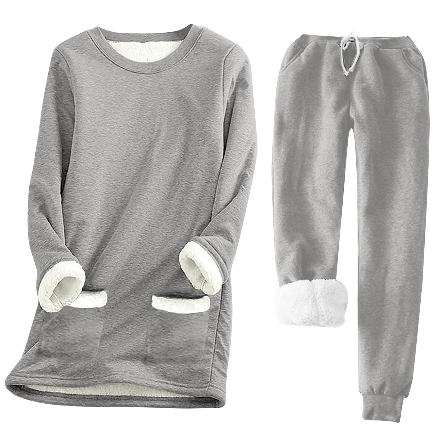 Women s Cozy 2 Piece Set Plush Fleece Pullover and Comfy Joggers for Loungewear or Casual Athleisure Look
