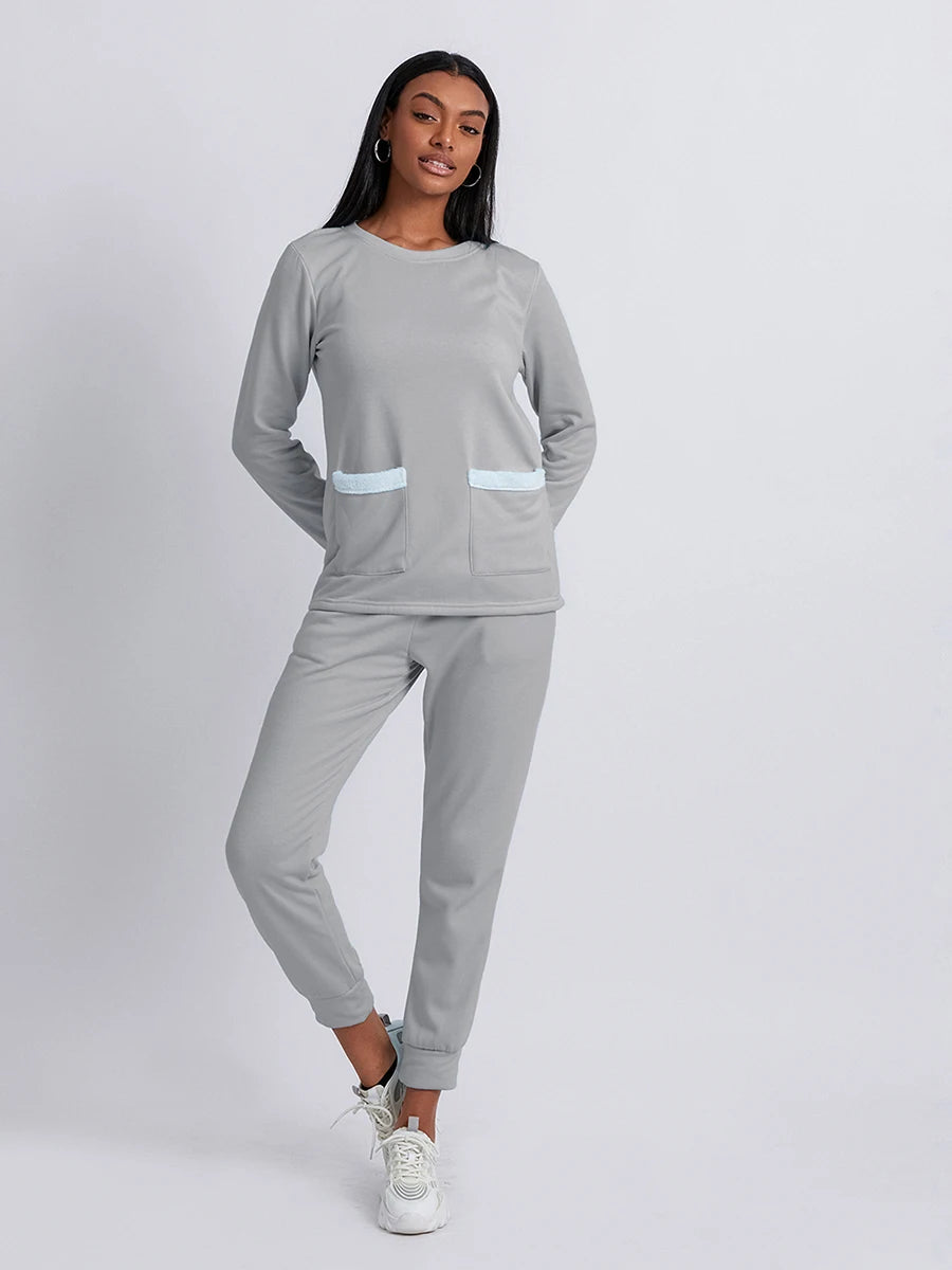 Women s Cozy 2 Piece Set Plush Fleece Pullover and Comfy Joggers for Loungewear or Casual Athleisure Look