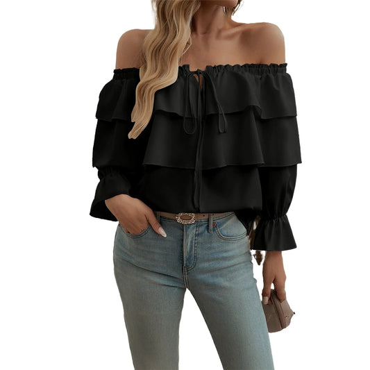 Sexy One Shoulder Bow Knot Shirt For Women Clothing 2025 Summer Tops Female Sexy Club T -shirt Y2k Pullover Korean Blouse
