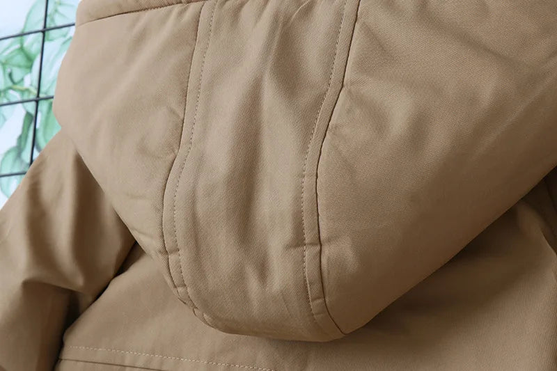 Autumn Winter Children Jacket For Boys Hooded Plus Velvet Thicken Warm Teenage Boy Outerwear Coat 4-14 Year Kids Parka