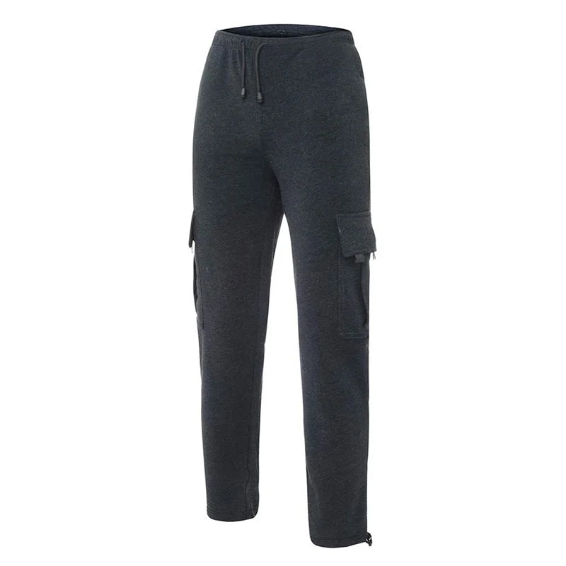 Men’s Loose Cargo Pants Casual Drawstring Elastic Waist Wide Leg Athletic Sweatpants Outdoor Trousers