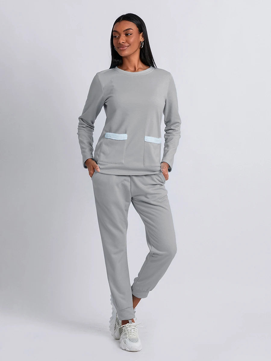 Women s Cozy 2 Piece Set Plush Fleece Pullover and Comfy Joggers for Loungewear or Casual Athleisure Look