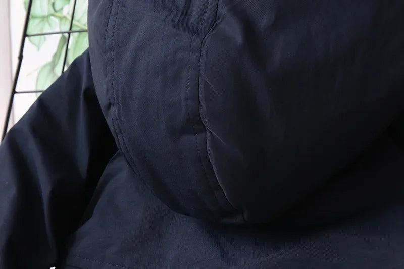 Autumn Winter Children Jacket For Boys Hooded Plus Velvet Thicken Warm Teenage Boy Outerwear Coat 4-14 Year Kids Parka