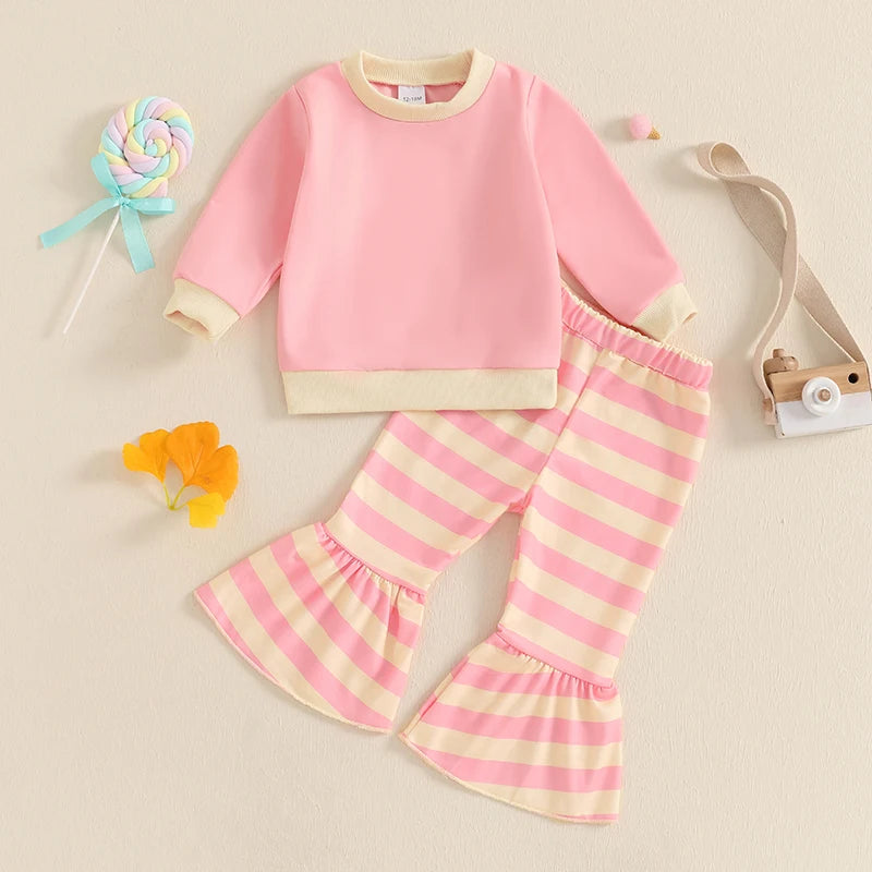 Toddler Girl 2-Piece Winter Outfits Cozy Sweater Floral Leggings Set Baby Clothes for Fall and Winter Season