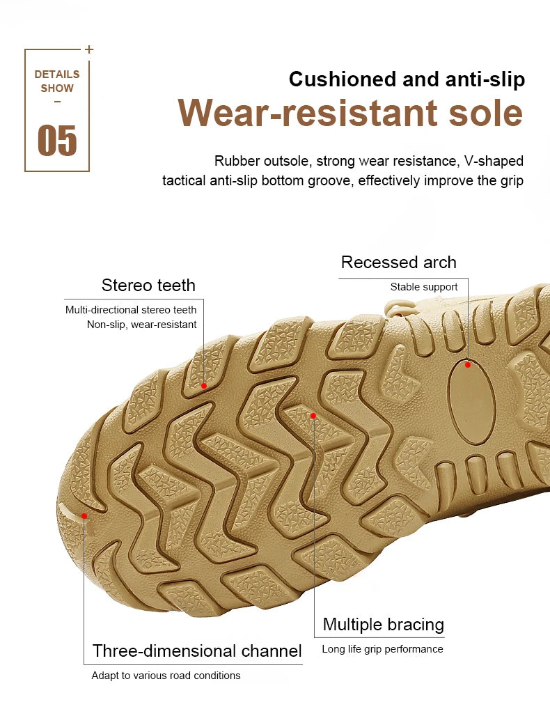 Men's tactical boots anti collision boots durable boots hiking boots comfortable and durable boots outdoor boots lightweight and