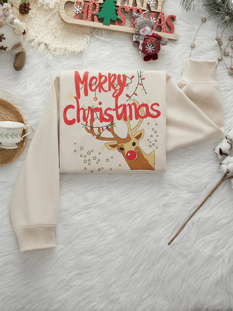 Merry Christmas Women Sweatshirt Christmas Graphic Printed Pullover Holiday Season Funny Xmas Crewneck Sweater
