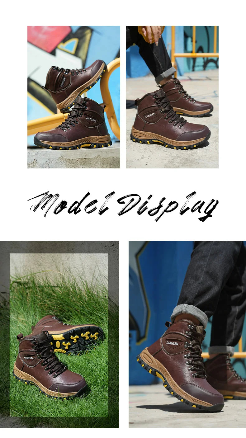 Waterproof Leather Indestructible Men Work Safety Boots Outdoor Military Boots Anti-smash Anti-puncture Industrial Shoes Male