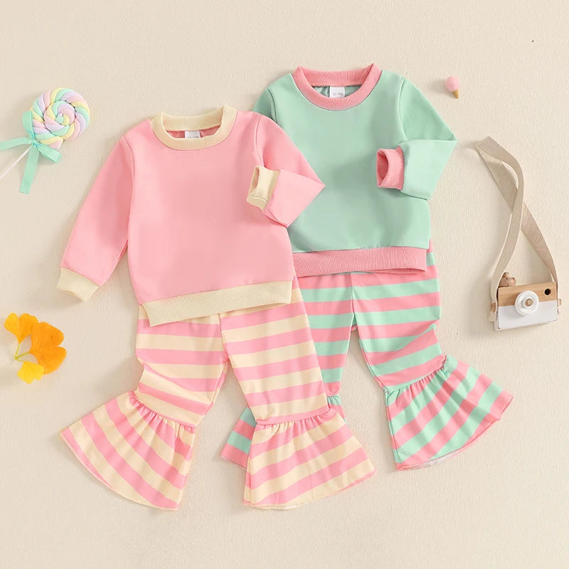 Toddler Girl 2-Piece Winter Outfits Cozy Sweater Floral Leggings Set Baby Clothes for Fall and Winter Season