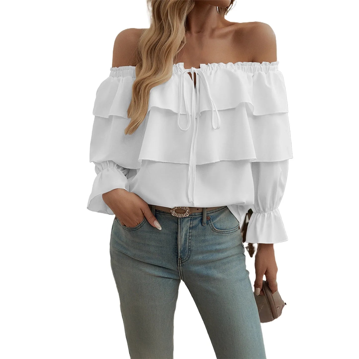 Sexy One Shoulder Bow Knot Shirt For Women Clothing 2025 Summer Tops Female Sexy Club T -shirt Y2k Pullover Korean Blouse