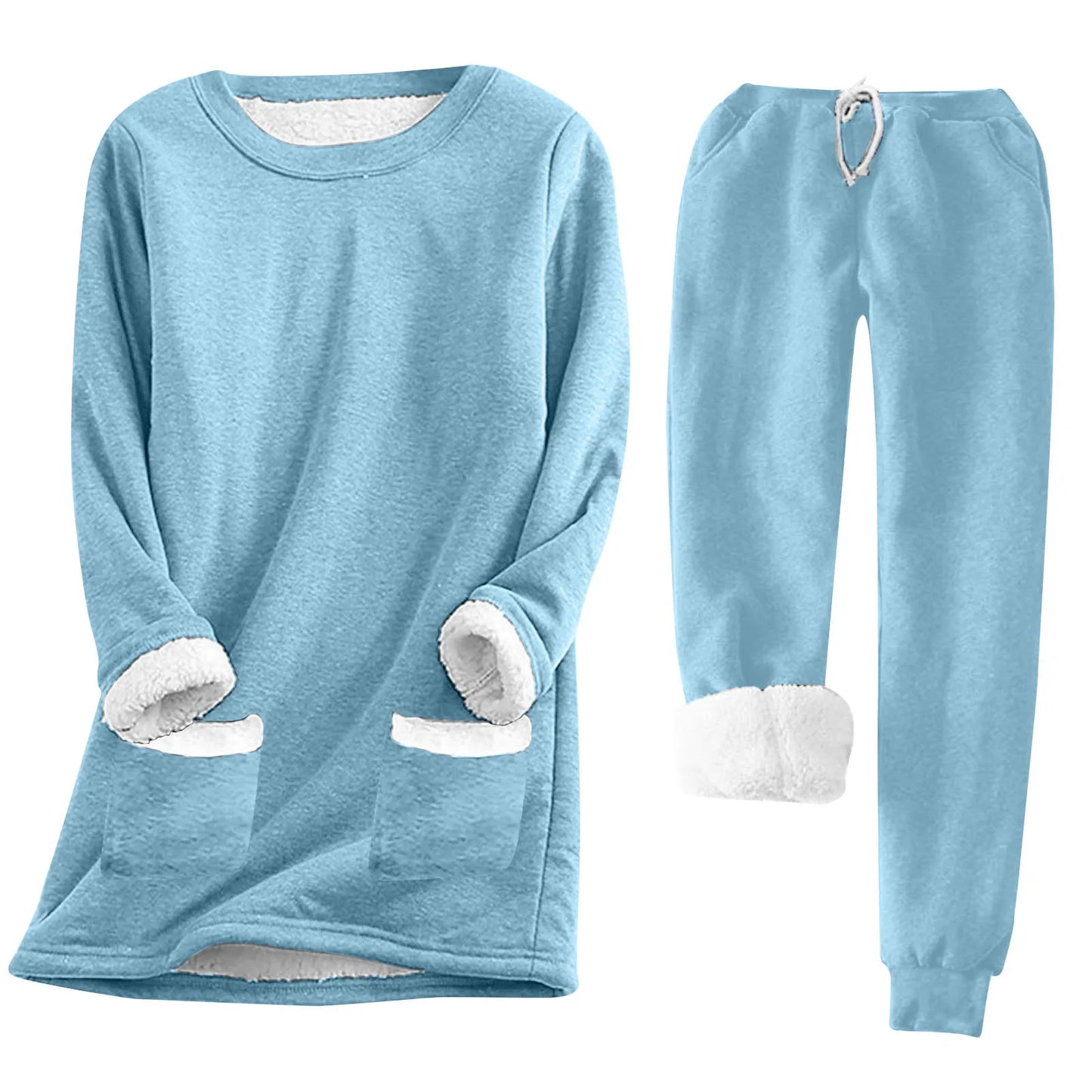 Women s Cozy 2 Piece Set Plush Fleece Pullover and Comfy Joggers for Loungewear or Casual Athleisure Look