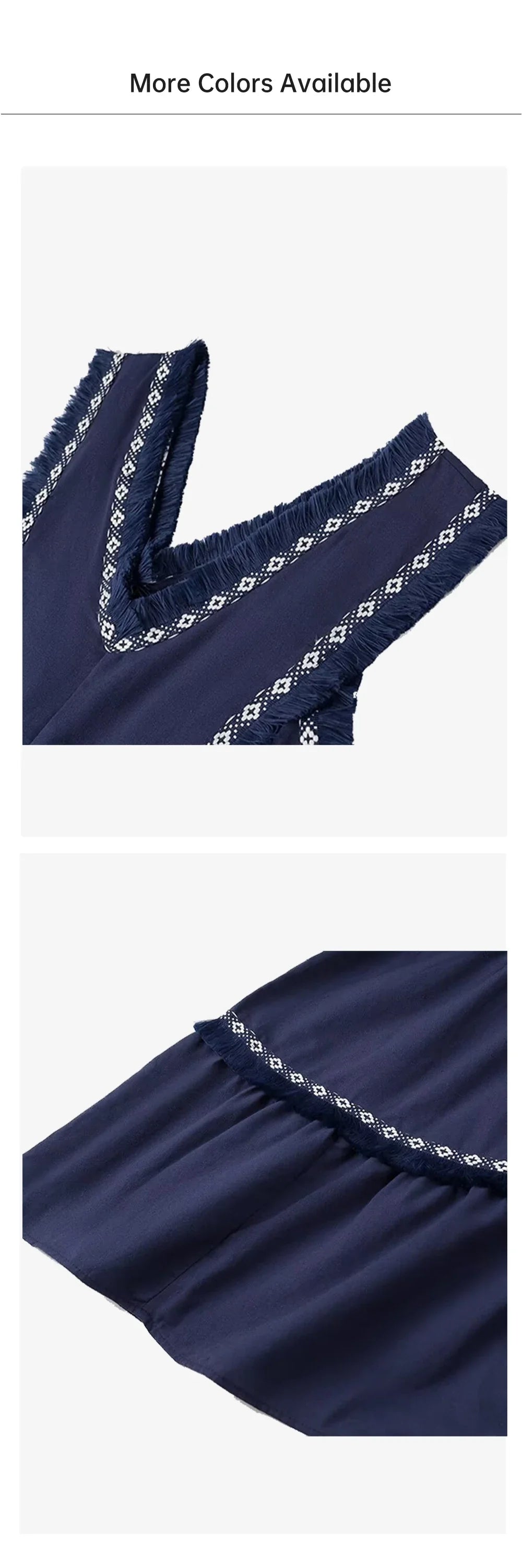 Summer New Product: Casual Women's Fashion V-neck Sleeveless Waist Collection with Tassel Decoration Dress