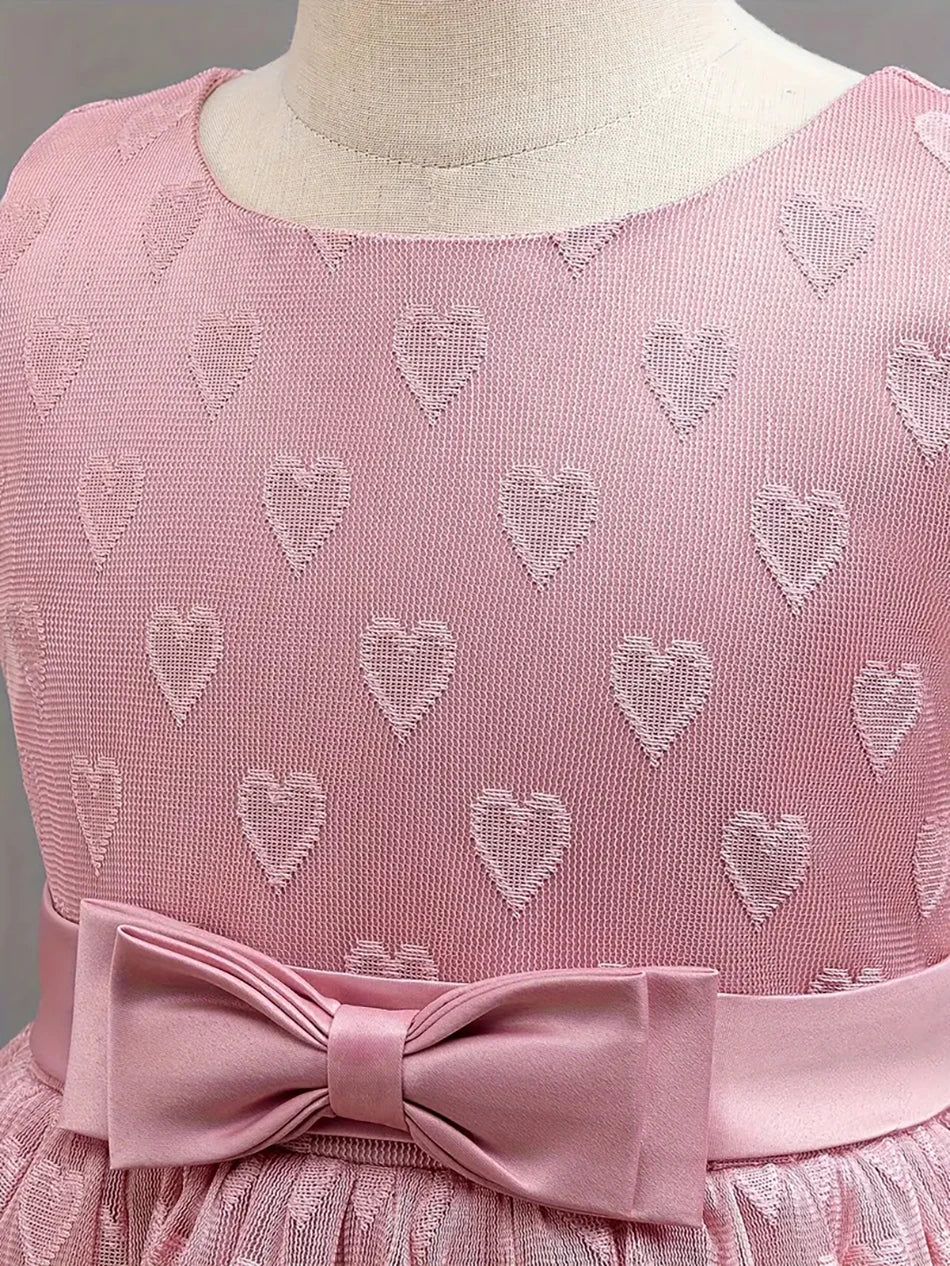 Girls Party Dresses Summer Luxury Elegant Bow Princess Dress Kids Baptism Lace Wedding Vest Birthday Evening Clothes 2-7 Year