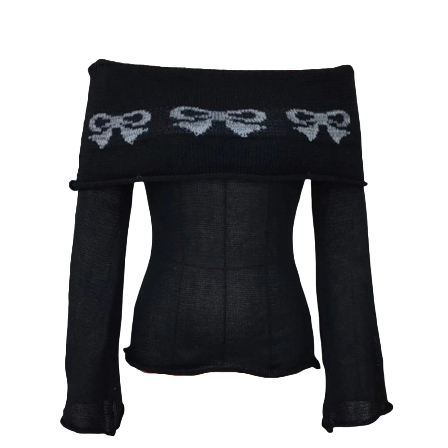 Elegant Women s Boat Neck Sweater with Off Shoulder Design Long Sleeves and  Fit Knitted Top for Casual Wear