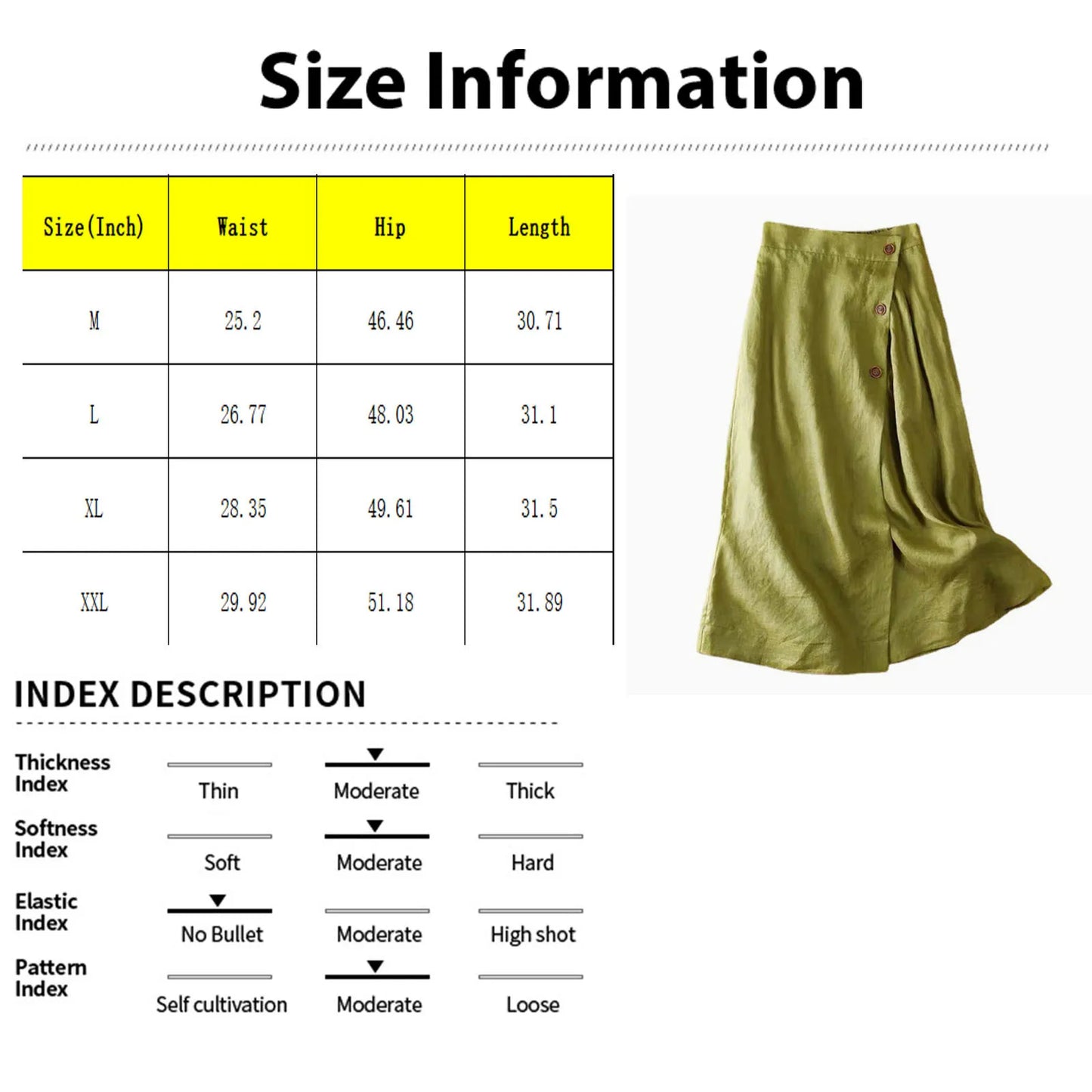 Elastic Waist Cotton Linen Side Slit Skirt Bell Bottoms Simple Pocket Linen Dress Half Body Dress
