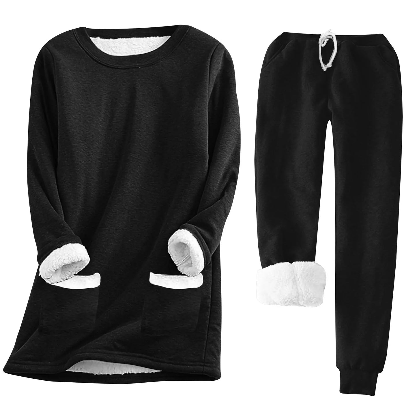 Women s Cozy 2 Piece Set Plush Fleece Pullover and Comfy Joggers for Loungewear or Casual Athleisure Look